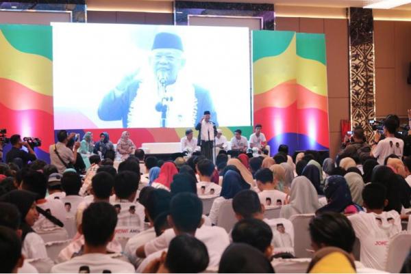 Calon wakil presiden (cawapres) nomor urut 01 KH Ma'ruf Amin saat berampanye di Sumatra Selatan (Sumsel), Jumat (29/3/2019). (Foto: Istimewa)