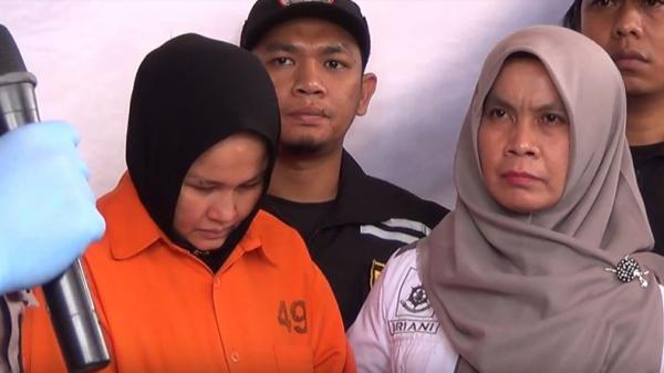 Istri hakim PN Medan Jamaluddin berinisial ZH yang ditetapkan tersangka. (Foto: iNews/Aminoer Rasyid)