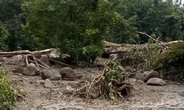 Banjir Bandang Tanah Datar, Sabtu (18/1/2020) (Foto: iNews/Agung)
