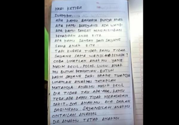Isi surat korban ibu gantung diri di Jeneponto. (Foto: iNews/Sulaiman Nai)