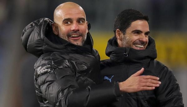 Pep Guardiola & Mikel Arteta Pep Guardiola dan Mikel Arteta (Foto: RTE)