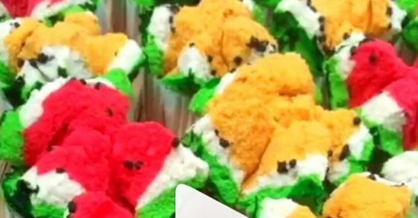 Resep Bolu Kukus Mekar Lembut Berwarna Warni Mirip Semangka