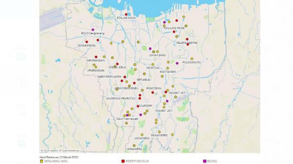 Penyebaran virus korona, baik yang terkonfirmasi positif, berstatus orang dalam pantauan (ODP) dan pasien dengan pengawasan (PDP) hampir merata di wilayah Jakarta. (Foto: Pemprov DKI Jakarta).