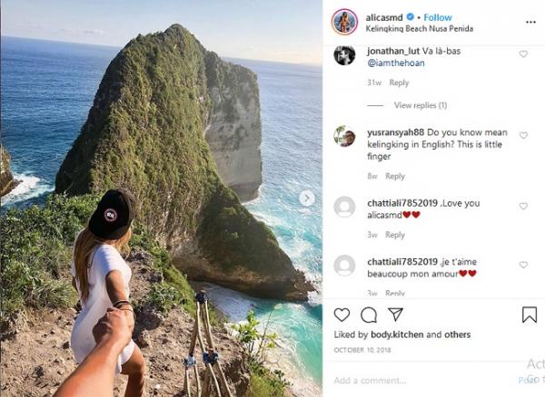 Alicia Schmidt Kunjungi Nusa Penida, Bali (foto: Instagram)
