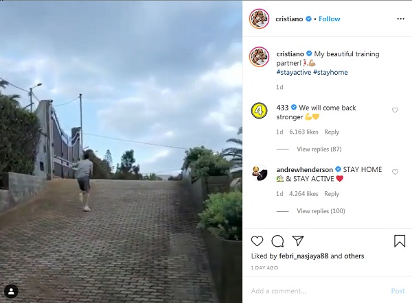 Aktivitas Ronaldo dan Georginia Selama Isolasi Mandiri (foto: Instagram)