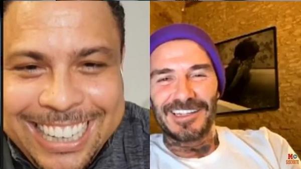 David Beckham dan Ronaldo David Beckham Tengah Video Call dengan Ronaldo (foto: DailyMail)