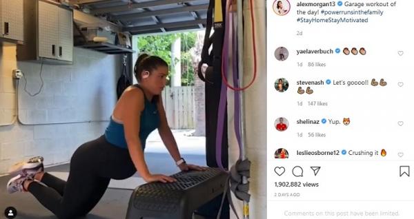 Alex Morgan 2 Meski hamil Alex Morgan terus berlatih. (Foto: Instagram @alexmorgan13)