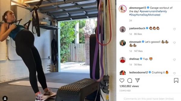 Alex Morgan 3 Meski hamil, Alex Morgan terus berlatih. (Foto: Instagram @alexmorgan13)