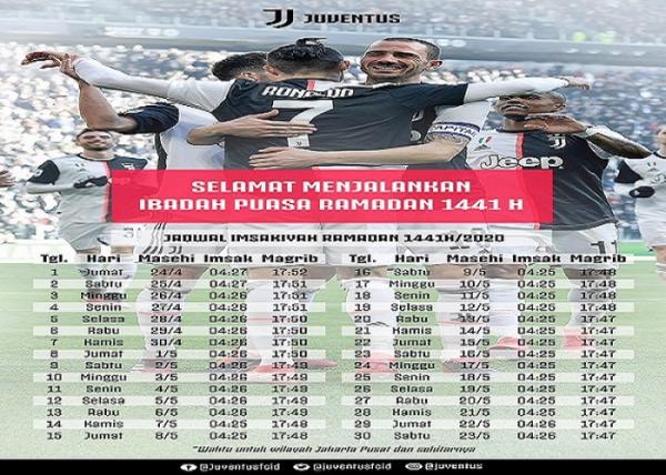 Jadwal Buka Puasa dari Juventus (foto: Twitter)