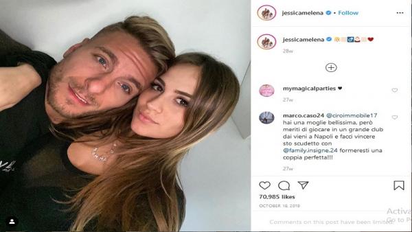 Jessica Melena dan Ciro Immobile (foto: Instagram)