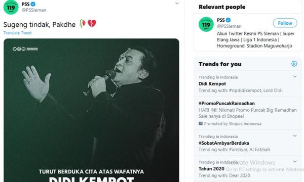 Didi Kempot 1 Ucapan belasungkawa PSS Sleman atas meninggalnya Didi Kempot