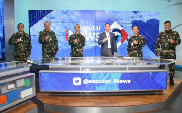 mnc tni 2 Kadispenad dan jajaran pejabatnya berkunjung ke MNC Media sebagai upaya penguatan kerja sama di bidang penyiaran informasi, Rabu (6/5/2020). (Foto: Istimewa)