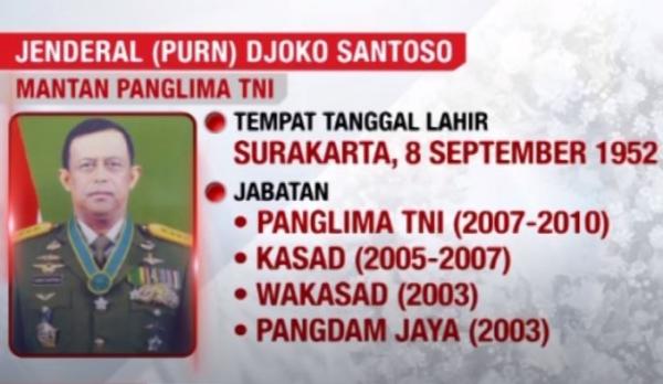 Video Mantan Panglima TNI Djoko Santoso Meninggal, Ini Profil Almarhum