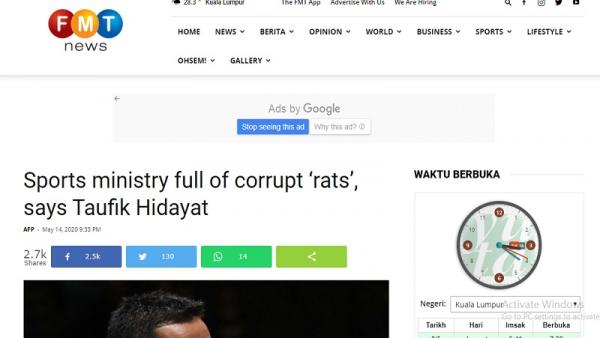 Media asing memberitakan dugaan korupsi di Kemenpora (foto: ist)