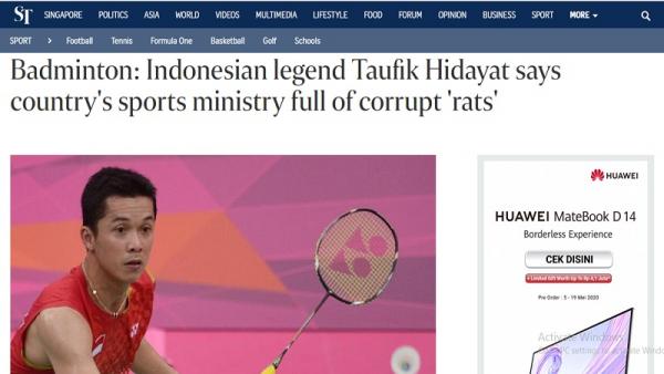 Media asing memberitakan dugaan korupsi di Kemenpora