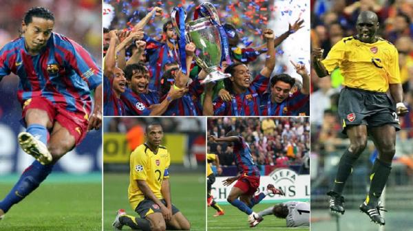 Arsenal menelan kekalahan 1-2 dari Barcelona di final Liga Champions 2006 (foto: The Telegraph)