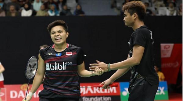 Tontowi Ahmad berpasangan dengan Apriyani Rahayu di Indonesia Masters 2020 (foto: PBSI)