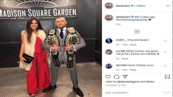 Petarung UFC Connor McGregor dan kekasihnya, Dee Devlin (foto: Instagram)
