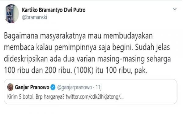 Kritik Tangkapan layar kritikan netizen ke Ganjar Pranowo