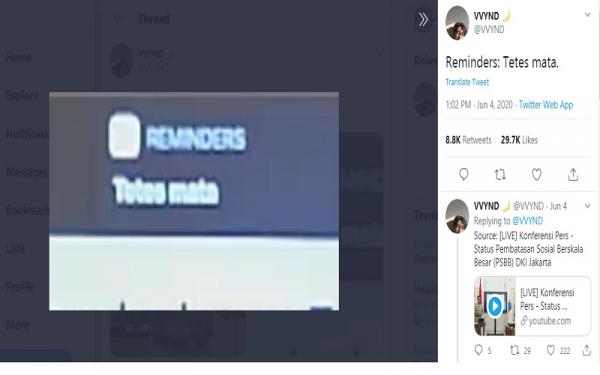 Foto hasil tangkapan layar netizen yang membuat heboh lini masa Twitter