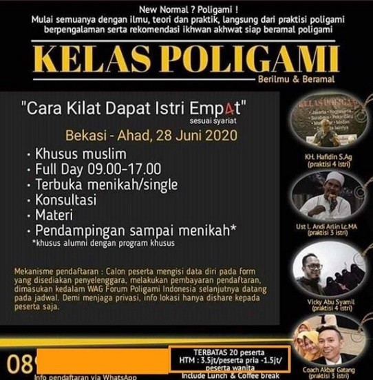 Poster kelas poligami. (Foto: Instagram @lambe_turah)