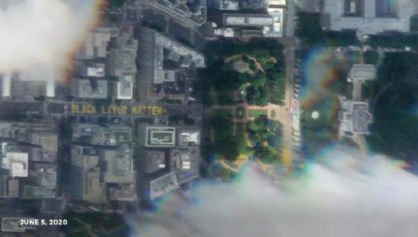 Mural Black Live Matter (Foto: Planet Labs)