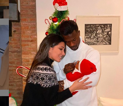 Simona Guatieri (kiri) bersama Keita Balde dan bayi mereka. (Foto: Instagram @simonaguatieri)
