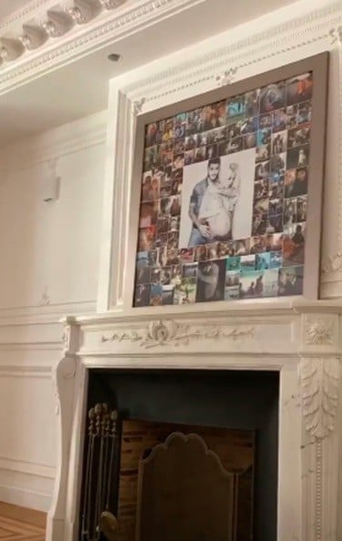Kolase foto menghiasi atas perapian di rumah baru Icardi. (Foto: Marca)