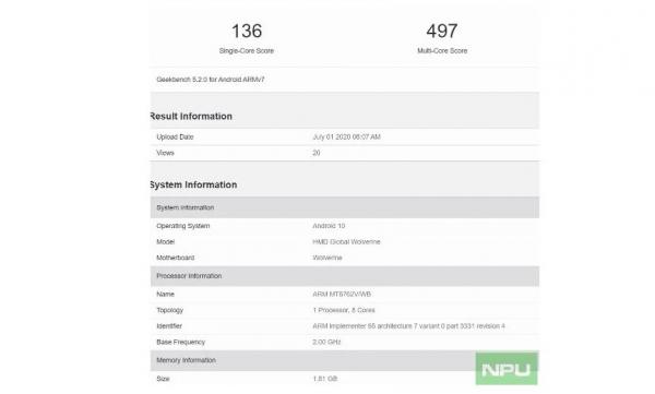 Hasil benchmark Nokia 2.4 (Foto: Gizmo China)