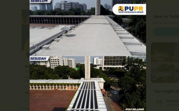 Masjid Istiqlal setelah renovasi. (Foto: Twitter Kementerian PUPR)