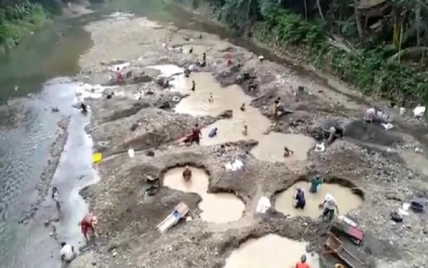 Sempat Ramai, Aktivitas Penambang Emas Di Sungai Tajum Banyumas Dihentikan