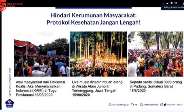 Temuan Satgas Covid-19 terkait pelanggaran protokol, Selasa (18/8/2020) (Foto: Istimewa)