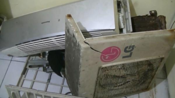 Barang bukti AC yang dicuri RR di kampus Padang, Sumbar (Budi Sunandar/iNews)