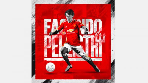 Facundo Pellistri Manchester United (MU) mengumumkan Facundo Pellistri sebagai rekrutan baru dari Penarol, Selasa (6/10/2020). (Foto: Twitter @ManUTD)