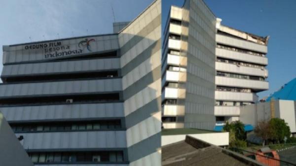 Atap Gedung Lembaga Sensor Film di Jalan MT Haryono Runtuh