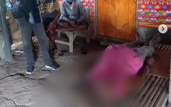 Seorang kakek tewas gantung diri di Abiansemal, Badung, Bali. (Foto: Polres Badung)