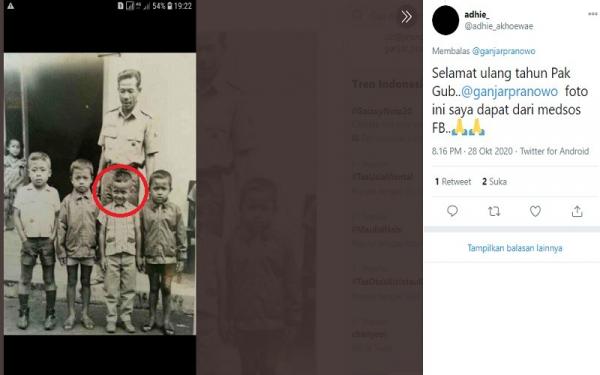 Ganjar Tangkapan layar foto kecil Ganjar Pranowo