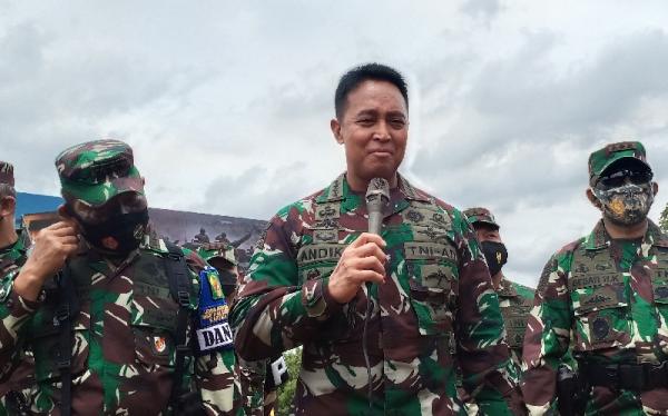 KSAD Jenderal Andika Perkasa menyatakan akan membangun Puslatpur baru di Kalimantan Utara. (Foto: iNews.id/Riezky Maulana)