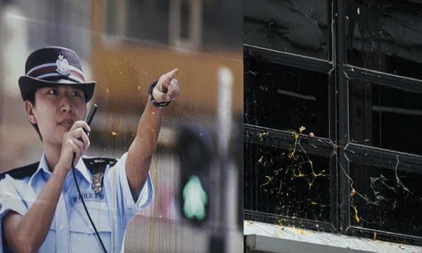 Lempar Telor Seorang demonstran dijatuhi hukuman penjara selama 21 bulan sebagai konsekuensi aksinya melempar telur ke kantor polisi. (foto: CNN)