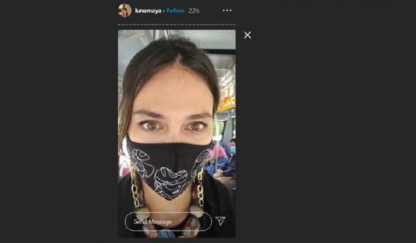 Tangkapan layar story akun Instagram Luna Maya.
