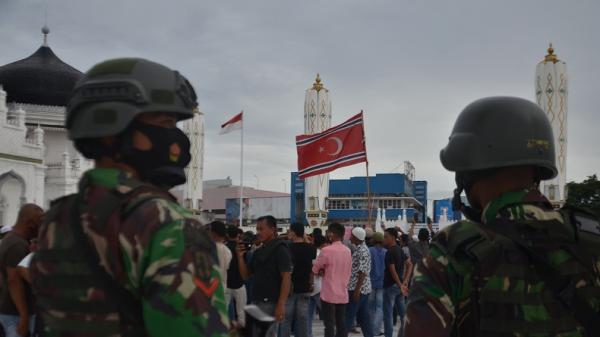 Milad Ke 44 Gam Bendera Bulan Bintang Dikibarkan Di Masjid Raya Baiturrahman Banda Aceh Bagian 1