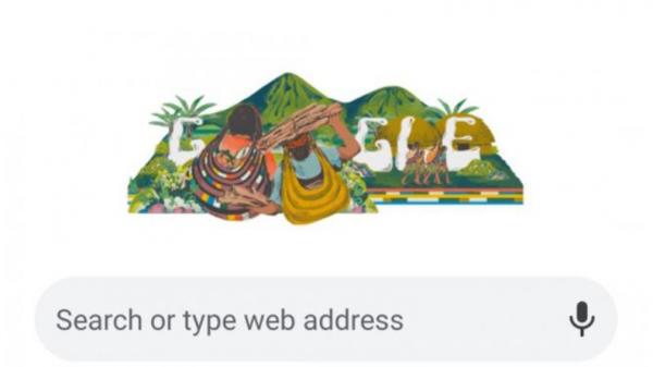 Tangkapan layar Google Doodle tentang Noken Papua. (Foto: ANTARA)