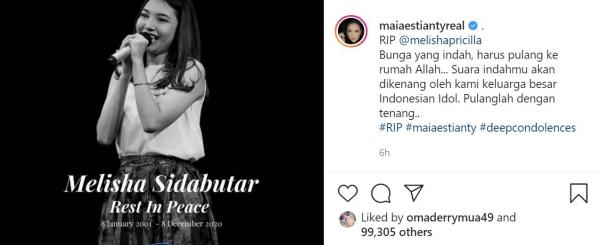 Melisha Sidabutar Bikin Maia Berduka