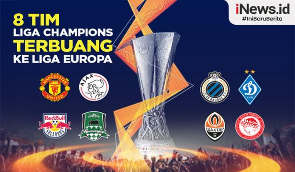 Infografis 8 tim Liga Champions terlempar ke Liga Europa (Grafis: Sonny Unggara)