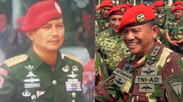 Menhan Prabowo Subianto dan Wamenhan Muhammad Herindra berlatar belakang militer dan pernah menjabat Danjen Kopassus. (Foto: Instagram Prabowo; Sindonews).