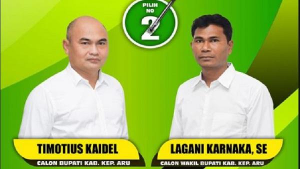 Pasangan calon Timotius Kaidel - Lagani Karnaka. (Foto: Istimewa)
