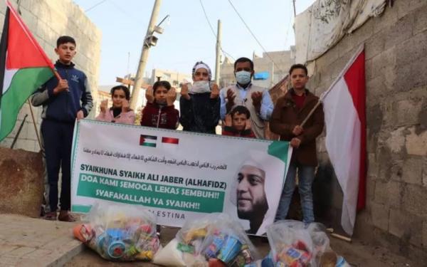 Foto anak-anak Palestina doakan Syekh Ali Jaber (Foto: media sosial)