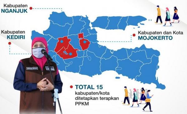 Zona Merah Covid-19 Bertambah, PPKM Di Jatim Diperluas Di 15 Daerah