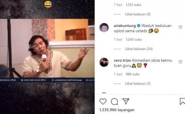 Komedian Komeng saat bertanya ke Ustaz Abdul Somad. (Foto: ist)