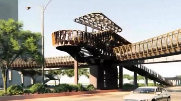 Dinas Bina Marga DKI Jakarta menampilkan desain terbaru revitalisasi Jembatan Penyeberangan Orang (JPO) Sudirman tahap II. (Foto: Dok. Pemprov DKI Jakarta).